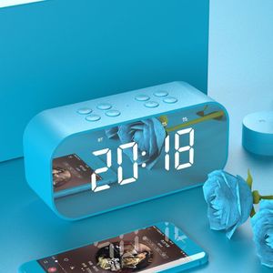 Bluetooth 5.0 Draagbare Draadloze Bluetooth Speaker Kolom Subwoofer Muziek Sound Box LED Tijd Snooze Wekker voor Laptop Telefoon
