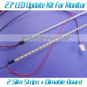 23 inch Dimbaar LED Backlight Lampen Update Kit Voor LCD Monitor 2 Slanke LED Strips + Verstelbare Board 524mm * 3mm