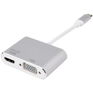 USB3.1 Type-C Naar Hdmi + Vga Docking Station Usb C Hub Adapter Voor Ipad Pro Samsung Huawei Usb C Hdmi