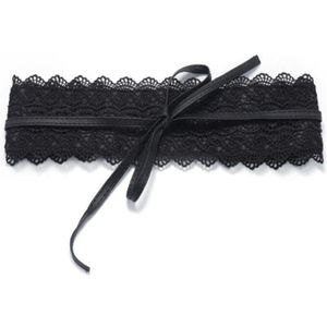 Zelf Tie Tailleband Riemen Voor Vrouwen Mode Zwart Wit Brede Corset Holle Bloem Riem Vrouwelijke Trouwjurk Taille Band