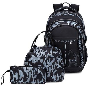 aangekomen Camouflage 3 stks/set school rugzak voor tiener jongens duurzaam kinderen schooltassen Laptop rugzak Reistassen mochila