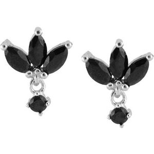 Roxi Elegante Witte Zwarte Zirkoon Kristallen Crown Clover Stud Oorbellen Voor Vrouwen Piercing Oorbellen 925 Sterling Zilveren Pendientes