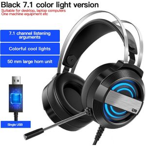 Professionele Wired Gaming Headset 7.1 Stereo Surround Hoofdtelefoon Met Microfoon Led Light Voor Computer Pc Laptop Gamer