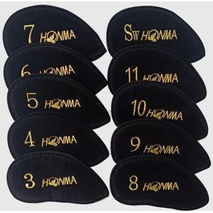 10 Stks/set Honma Iron Club Headcover Set Upscale Flanellen Enkelzijdige Borduurwerk Golf Staven Cover 3 4-11 aw Sw