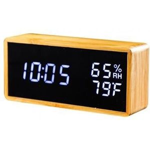 Oplaadbare Wekker Temperatuur Vochtigheid Monitor Tafel Wekkers Sound Control Snooze Led Digitale Klokken Desktop Klokken