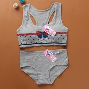 Meisje Beha En Panty Sets Kids Sport Beha Tiener Meisjes Katoenen Gewatteerde Training Beha + Slipje Ondergoed Brasiel Para Ninas beha Meisje