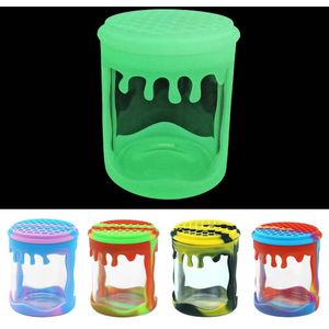 100Ml Glazen Fles Container Met Siliconen Deksel Food-Grade Siliconen Glas Container Jar Glazen Pot Glow in Dark