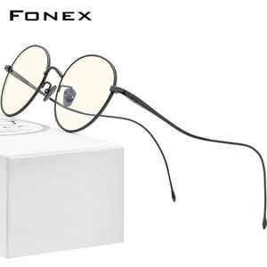 Fonex Blauw Licht Blokkeren Bril Vrouwen Vintage Ronde Anti Uv-stralen Computer Gaming Pure Titanium Brillen Mannen FAB017