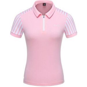 Vrouwen Gestreepte Slanke Golf Shirt Korte Mouw Tennis Training T-shirt Comfortabel Ademend Tops Golf Sportkleding D0696