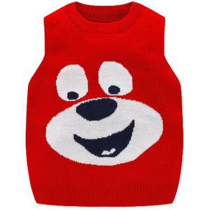 Cartoon Beer Baby Trui Vest Gebreide O-hals Mouwloze Trui Voor Jongens Katoen Zachte Baby Jongen Vest Trui Lente Baby Kleding