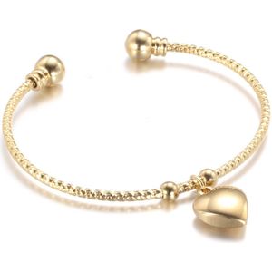Goud Kleur Rvs hart Armband Bangle Initial Bedels Armbanden Voor Vrouwen