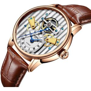 Kinyued Automatische Lichtgevende Waterdicht Heren Mechanische Horloge Mannen Zakelijke Horloges Hollow Bottom Relogio Masculino