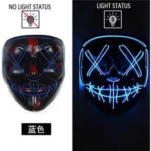 Neon Masker Led Light Up Party Maskers De Purge Verkiezing Jaar Grote Grappige Maskers Festival Cosplay Kostuum Levert Glow Dark props