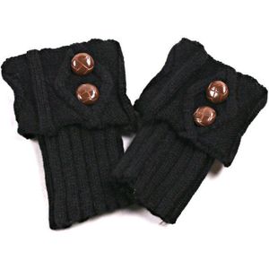 Vrouwen Herfst Winter Casual Dames Beenwarmers Button Crochet Knit Boot Lange Sokken Effen Kleur