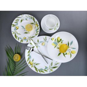 Keramische Lemon Serie Diner Plaat Kom Vier Stuk Set Fruit Art Keramische Kom Plaat Servies Diner Set Huishouden