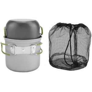 2 stks/set Draagbare Aluminium Pot Kookgerei Outdoor BBQ Reizen Camping Picknick