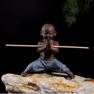 Kleine Monnik Standbeeld Keramische Woondecoratie Ambachten Chinese Stijl Thee Set Sculptuur Boeddhabeeld Beste