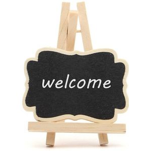 BLEL 10 stks Mini Houten Blackboard Bericht Schoolbord Tafel Nummer Wedding Party Decor 7*9*1.2 cm