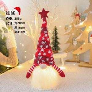 Kerst Gloeiende Pop Speelgoed Led Light Gestreepte Cap Faceless Pop Met Gebreide Muts Xmas Gnome Zweedse Decoratie Kinderen