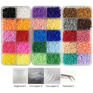 Jinletong 2.6Mm Hama Kralen Set Met 1Pc Vierkante Pgeboard + 1 Clip + 2 Stuks Ijzer Papier Puzzels voor Kinderen Educatief Speelgoed 3D Puzzel