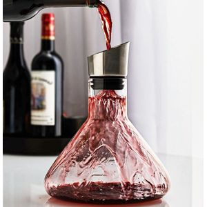 Snelle Ademhaling Wijn Decanter Met Rvs Beluchter Loodvrij 100% Hand Bruin Glas Wijn Karaf Voor Rode Wijnen