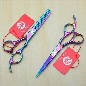 2Pcs 5.5 ''16 Cm Paarse Draak Professionele Haar Schaar Kappers Blikscharen + Dunner Schaar Hair Styling Tools z1005