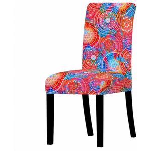 3D Mandala Spandex Stoel Cover Voor Eetkamer Print Stoelen Covers Hoge Rug Voor Woonkamer Party Bruiloft Kerst Decoratie