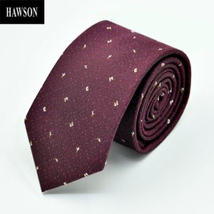 HAWSON Classic Tie for Men, Red and Yellow Necktie 7 cm Narrow Ties for Business Wedding, Mens , Arrow Neck Tie for Male