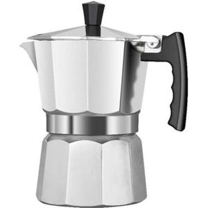 Latte Mokka Koffiezetapparaat Italiaanse Moka Espresso Cafeteira Percolator Pot Kookplaat Koffiezetapparaat 150Ml Zilver
