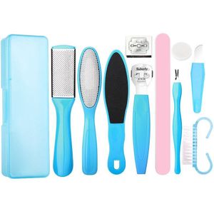 11 In 1 Professionele Voetverzorging Kit Pedicure Gereedschap Set Rvs Voetrasp Voet Dode Huid Remover Schoon Teennagel care Kit