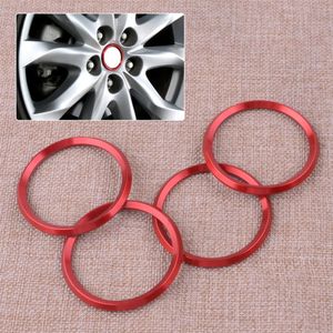 Aluminium 4 Stuks Red Wheel Center Hub Ring Cover Trim Decoratie Fit Voor Mazda3 Mazda6 CX-5 CX-3 Auto styling Accessoires