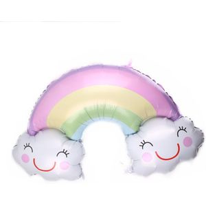 Rainbow Cloud Zon Folie Ballons Pastel Party Candy Ballonnen Verjaardag Baby Shower Feestartikelen Bruiloft Decoratie cartoon hoed