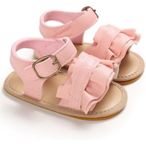 Baby Peuter Meisjes Pu Zachte Leathersandals Zomer Baby Schoenen Ruches Soft Sole Antislip Baby Meisjes Prinses Sandalen 0-18M