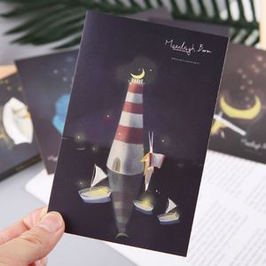 30Pcs Vintage Lichtgevende Postkaart Glow In The Dark Moon Light Groet Post Kaart Xmas Wenskaarten