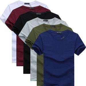 6 Pcs Eenvoudige Creatieve Lijn Effen Kleur Katoen T Shirts Mannen Aankomst Stijl Korte Mouwen Mannen t-shirt Plus Size 5XL