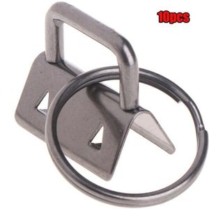 10 Stuks Sleutelhanger Hardware 25Mm Sleutelhanger Split Ring Voor Pols Polsbandjes Katoen Staart Clip