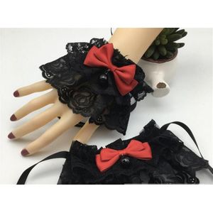 Gothic Lolita Kant Manchetten Victoriaanse Stijl Pols Manchet Met Tulle Steampunk Manchetten Hand Dragen B776