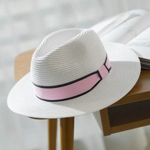 Seioum vrouwelijke sombrero vrouwen zomer hoed klassieke zwart roze gordel Panama zonnehoeden Jazz Hoed strand hoeden voor vrouwen chapeau