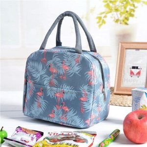 Kawaii Flamingo Draagbare Rits Waterdichte Lunch Zakken Vrouwen Student Lunchbox Thermo Zakken Kantoor School Picknick Koeltas Bolsos