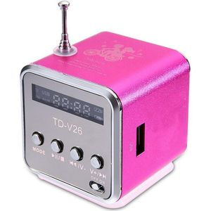 TD-V26 Mini Speaker Bluetooth-Compatibel 5.0 Fm Radio Ontvanger MP3 Speler Soundbar Draagbare Led Screen Fm Radio Functie Speaker