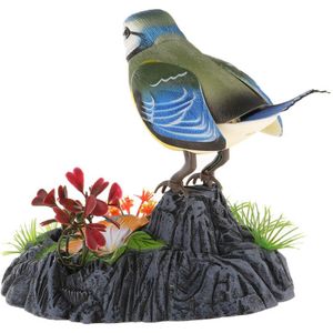 Getjilp Vogel Speelgoed Kleurrijke Sound Activated Gesimuleerde Zingen Sparrow Vogel Kerst Huis Ornament