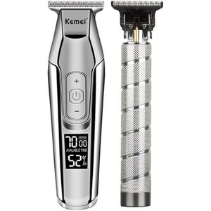 Kemei Haar Snijmachine Tondeuse Elektrische Scheerapparaat Voor Mannen 3 Stuk Set Kemei Tondeuse Trimmer Voor Mannen Usb Opladen haar Trimmer