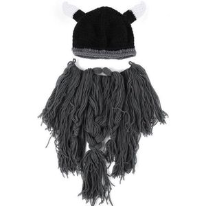 trendy casual Kerst Knit Viking Grijs of Gember Baard Ski Cap Haak Muts Met Bebaarde Muts Vagabond beanie