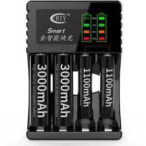 4 Slots Battery Charger Smart Oplaadbare Batterij Opladers Voor Aa/Aaa Ni-Mh/Ni-Cd Oplaadbare Batterij