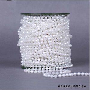 Goedkope Pretty 1 Meters 6 MM Kunstmatige Pearl Bead Chain Garland Spool Touw Bruiloft Kerstboom Thuis Opknoping Decoratie