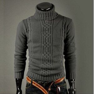 Winter Mens Slim Fit Knit Lange Mouwen Coltrui Effen Kleur Top Mannelijke Toevallige Trui Voor Mannen Winter Hoge Hals