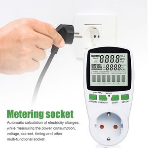 Digitale Lcd Energy Meter Wattmeter Elektriciteit Voltage Wattage Huidige Franse Meten Outlet Power Analyzer