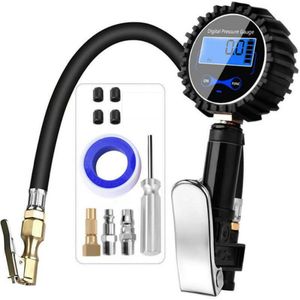 200PSI Lcd Bandenspanningsmeter Digitale Tire Tester Luchtdruk Manometer Quick Connect Koppeling Voor Auto Vrachtwagen Motorfiets