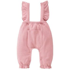 0-12M Leuke Baby Meisje Jarretel Broek Effen Kleur Ruche Pocket Knop Broek Jarretel Voor Party Fotografie