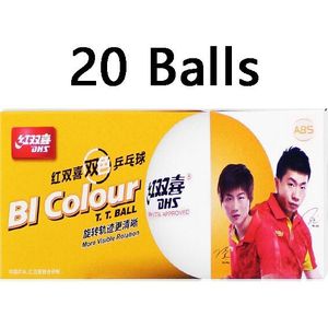 DHS BI Kleur Tafeltennis Ballen (Dubbele Kleur, China Super League, Seamed ABS 40 + Ballen) plastic Ping Pong Ballen